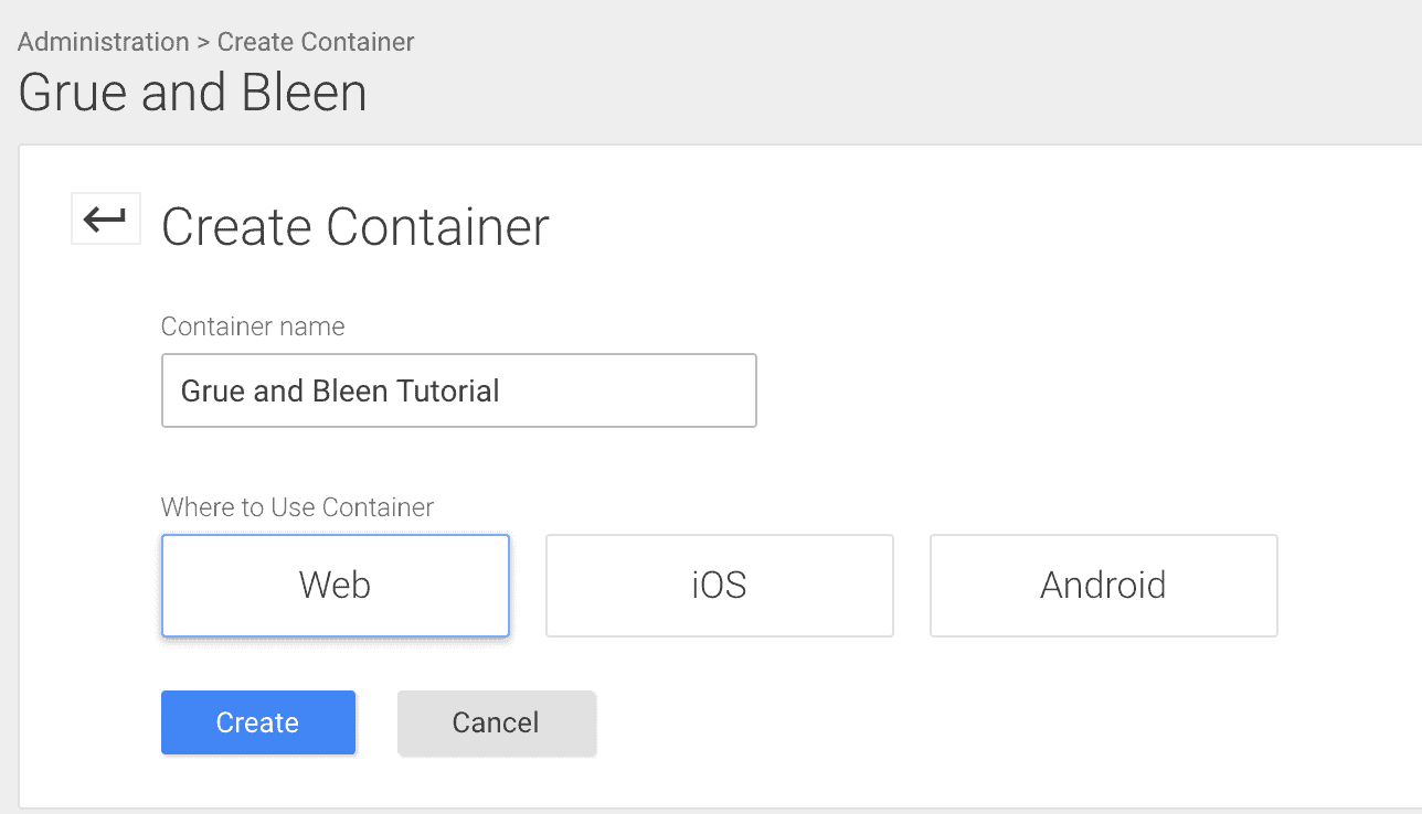 Create a Google Tag Manager Container