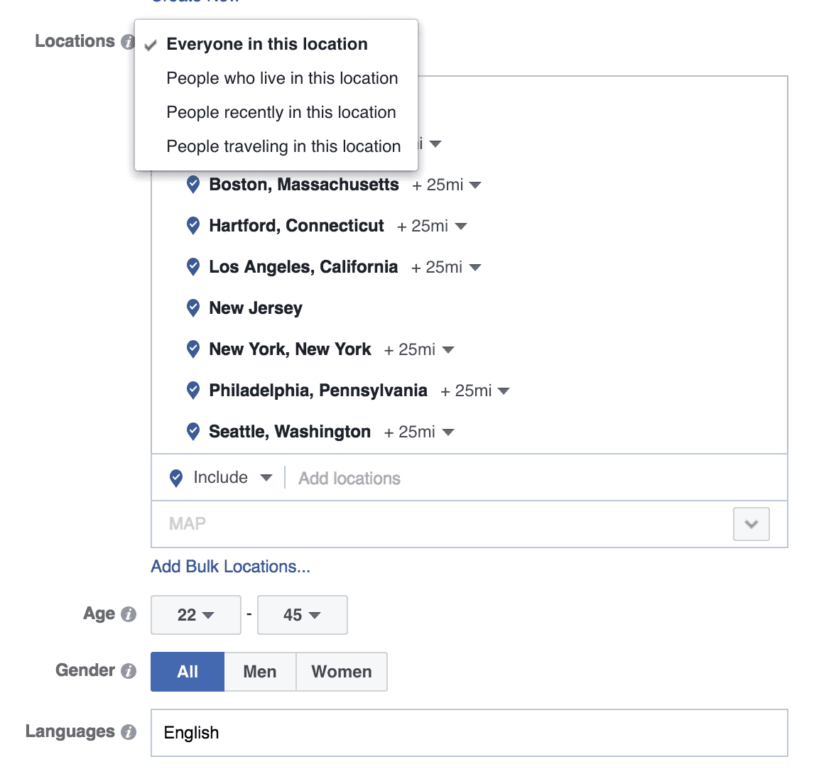 Choose your Location Targeting - Facebook Campaign